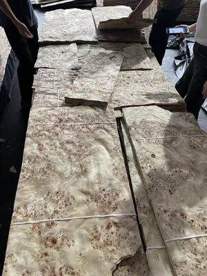 0.5mm Độ dày cắt cắt Mappa Burl gỗ veneer tấm cho trang trí khách sạn
