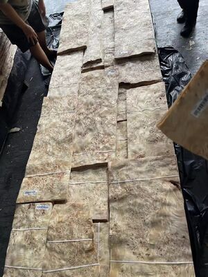 0.5mm Độ dày cắt cắt Mappa Burl gỗ veneer tấm cho trang trí khách sạn
