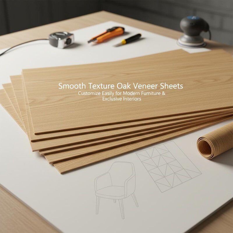 Dải veneer gỗ sồi kết cấu mịn tùy chỉnh dễ dàng cho sản xuất đồ nội thất hiện đại và trang trí nội thất độc quyền
